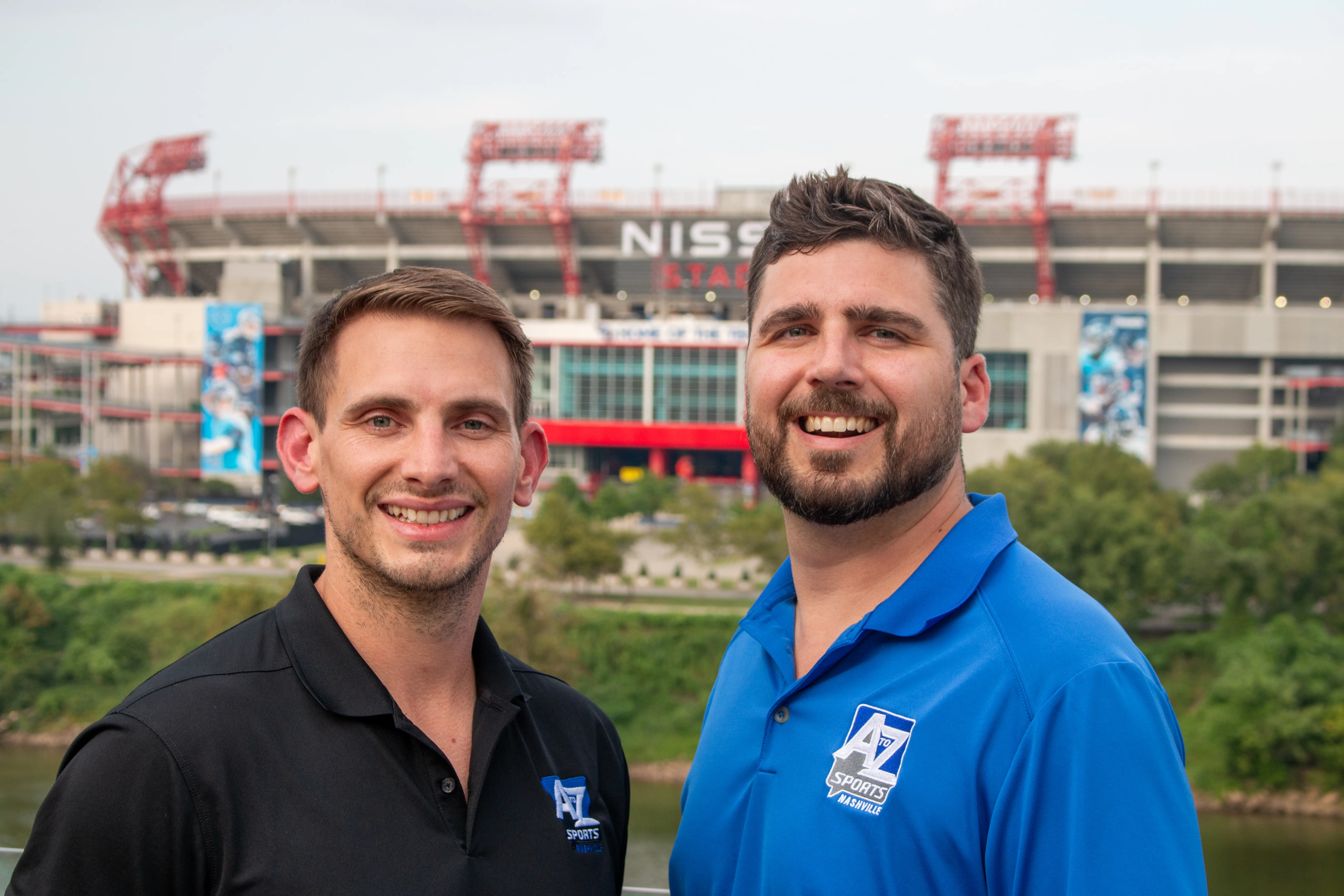 The A to Z Sports co-founders at Nissan Stadium in Nashville